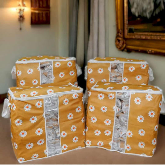 Orange Daisy Storage Bags 25kg Dustproof Oxford Cloth
