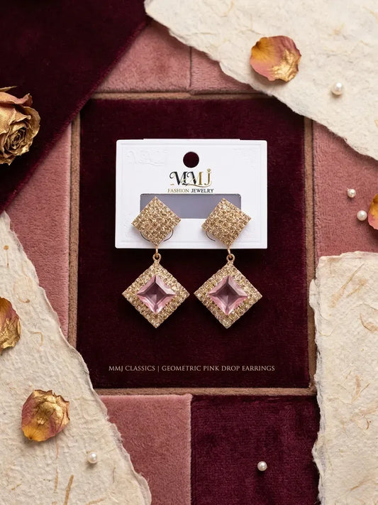 Women's Gold Plated Crystal Earrings Set of 2