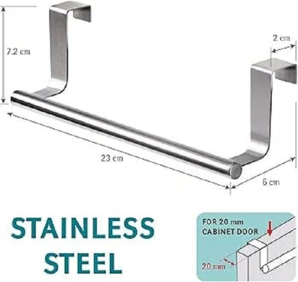 Silver Stainless Steel Hanger for Kitchen & Bathroom Storage