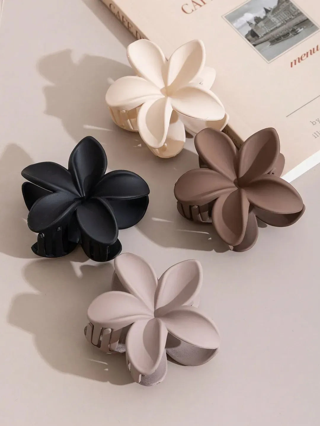 Multicolor Flower Hair Catcher Clips Set of 6