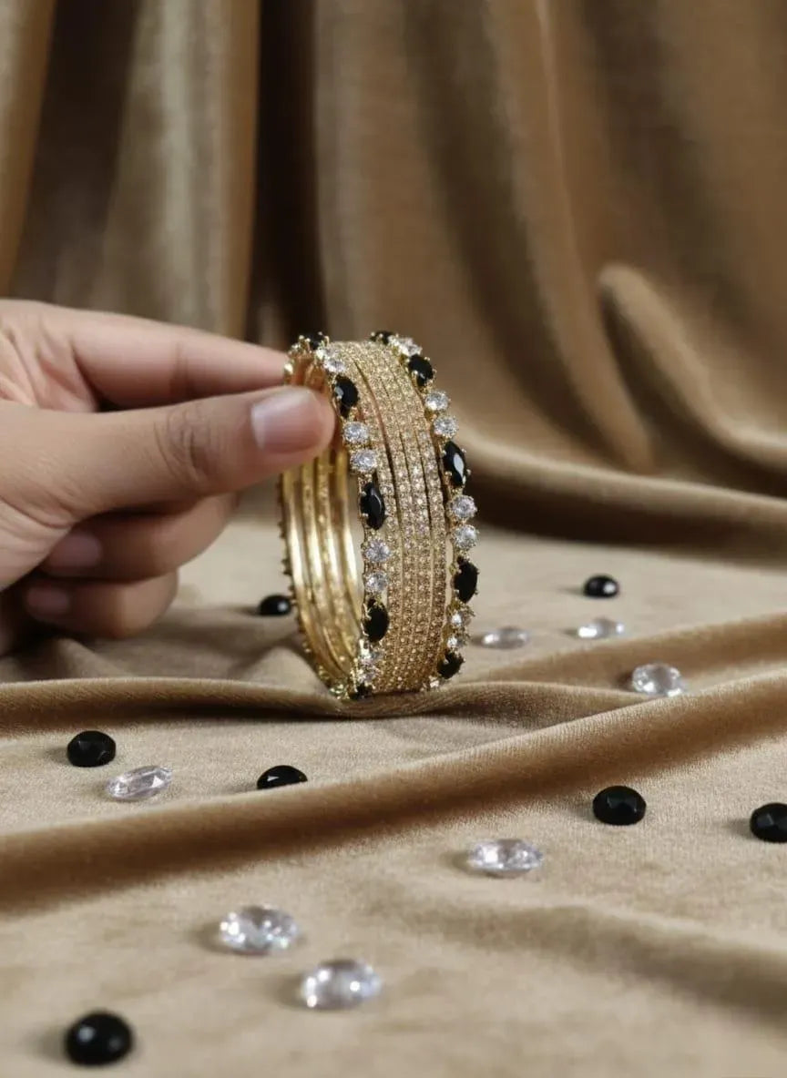 Modern Gold Plated Kara Bangle Set of 6