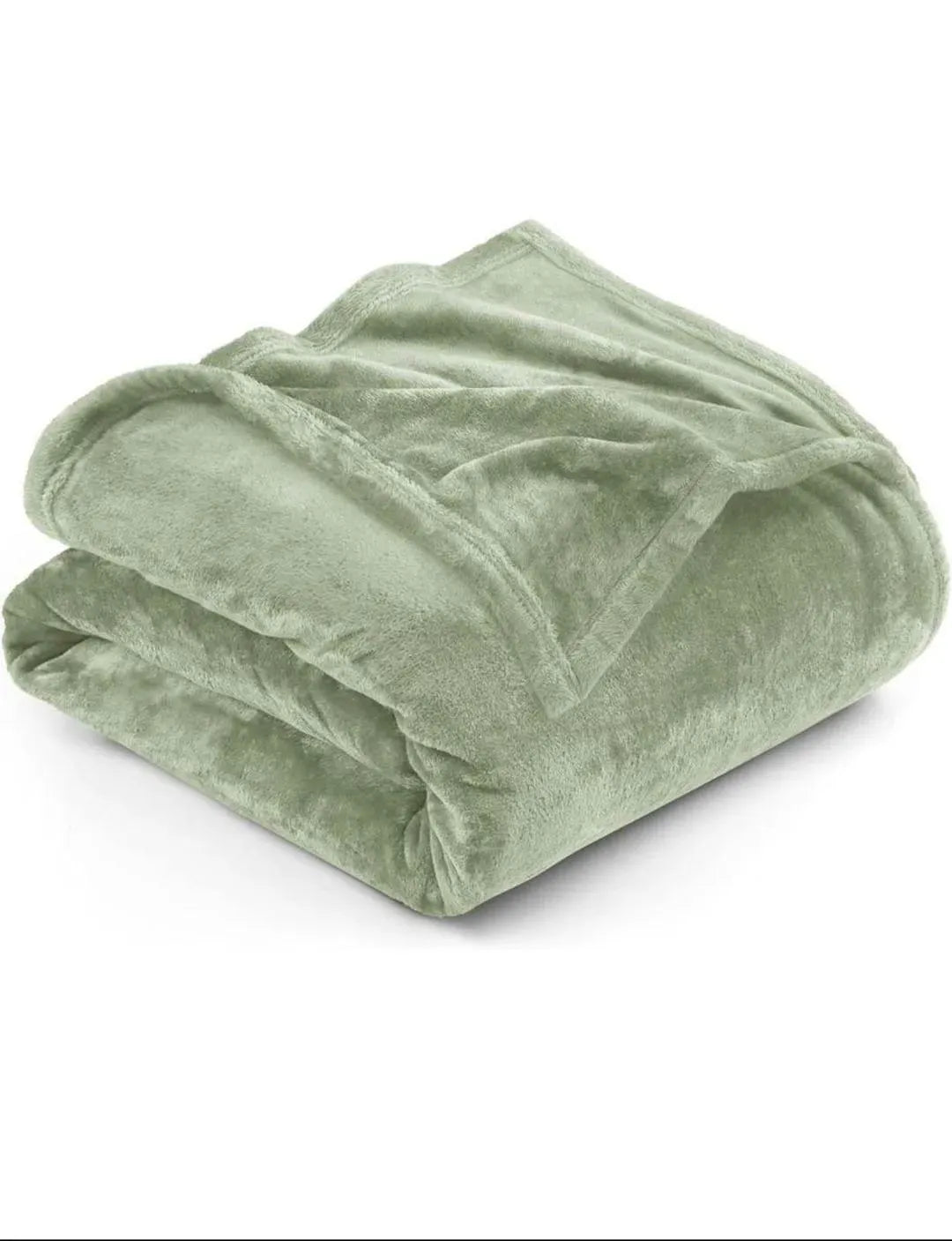 Green Velvet Fleece Double Bedsheet Set 3 Pcs