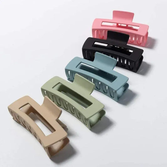 Multicolor ABS Hair Clips 6 Pack Matte Finish