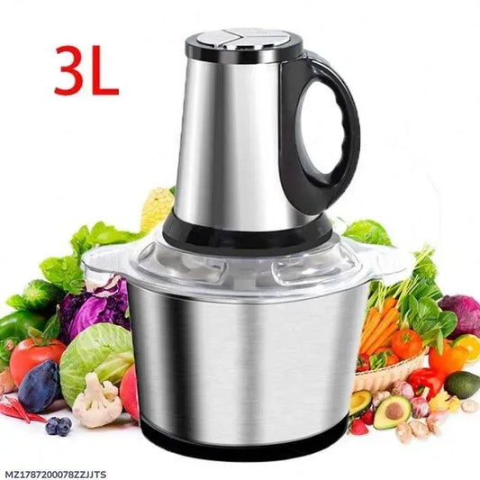 3L Stainless Steel Chopper with 4 Blades & 3 Speeds