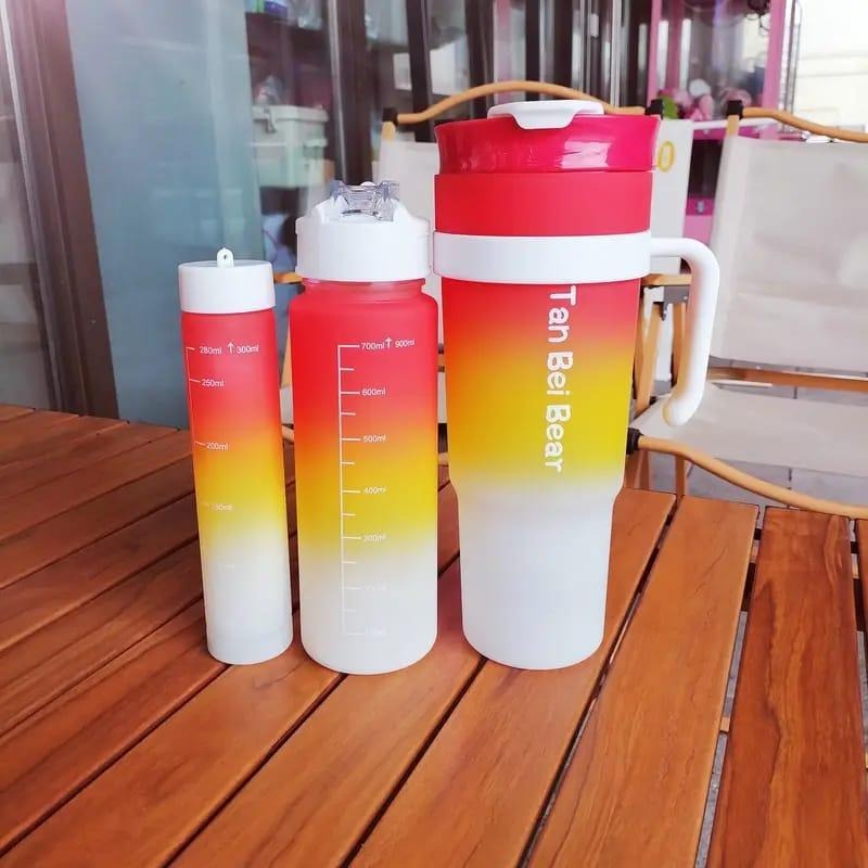 Premium Leak-Proof Gradient Water Bottles Pack of 3