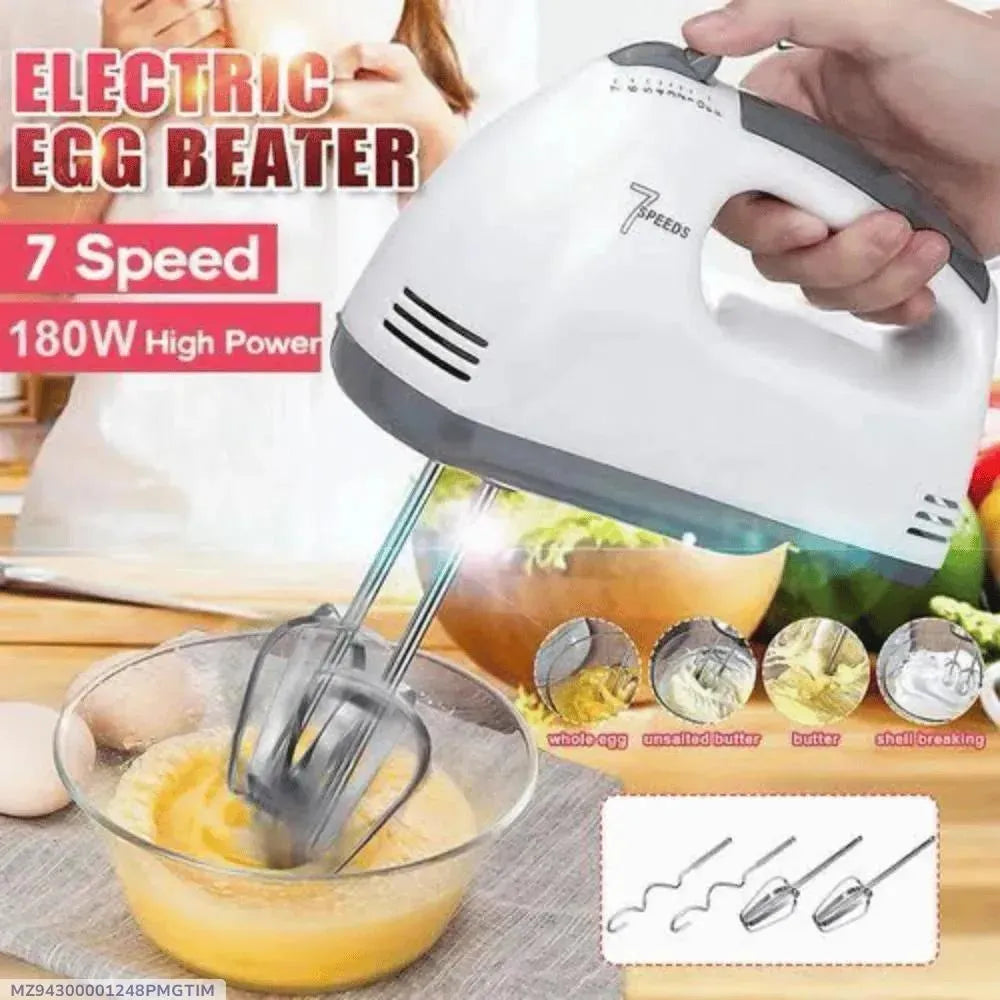 Electric Egg Blender 7 Speed 180W White