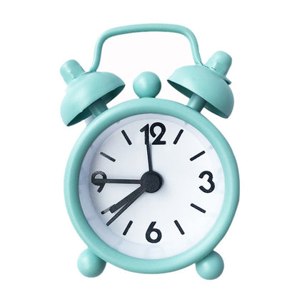 Mini Metal Alarm Clocks 4cm White Silent Student Use