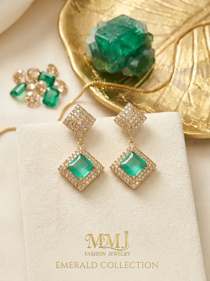 Women's Gold Plated Crystal Earrings Set of 2