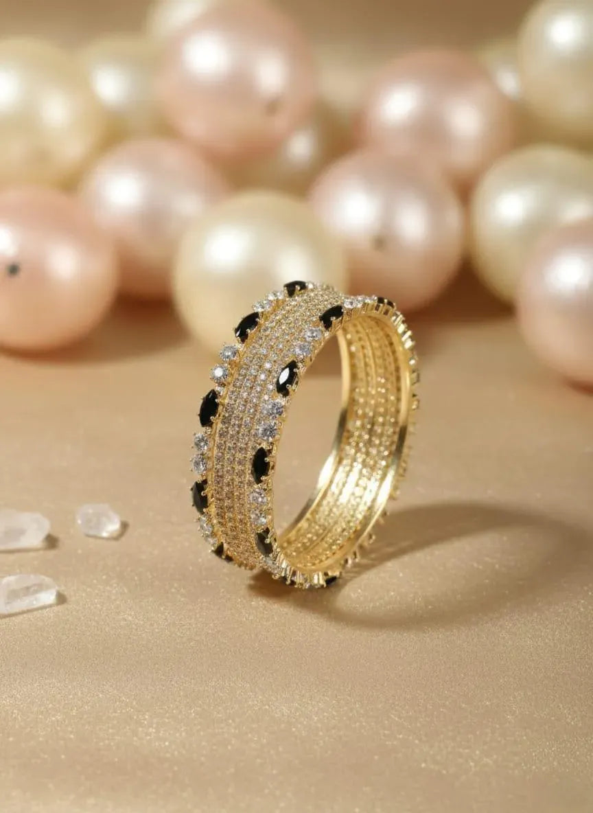 Modern Gold Plated Kara Bangle Set of 6