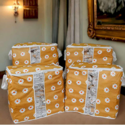 Orange Daisy Storage Bags 25kg Dustproof Oxford Cloth