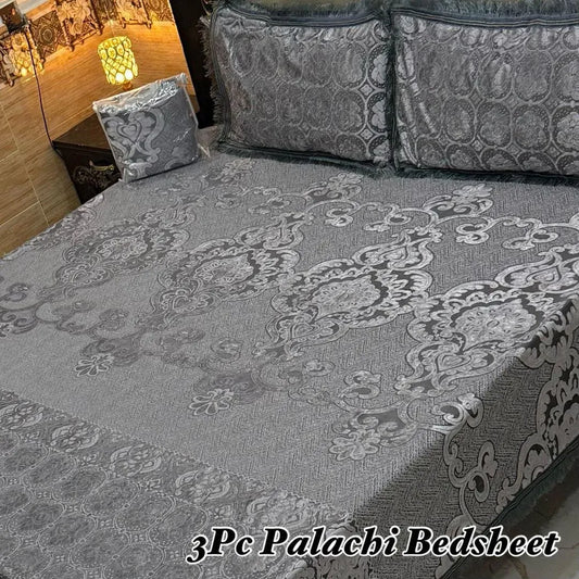 3 Pc Palachi Bedsheet Set Golden Embossed Double