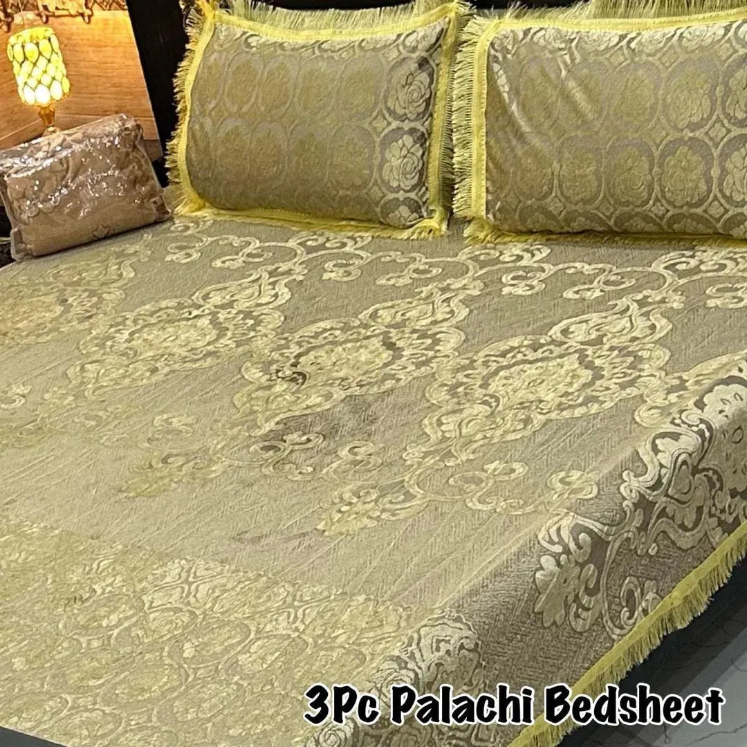3 Pc Palachi Bedsheet Set Golden Embossed Double