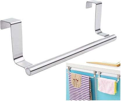 Silver Stainless Steel Hanger for Kitchen & Bathroom Storage