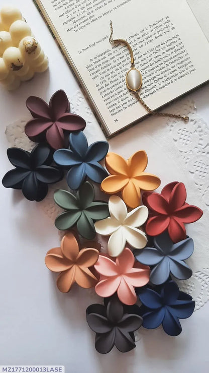 Multicolor Flower Hair Catcher Clips Set of 6