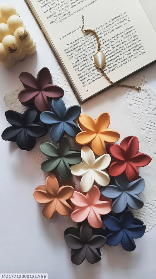 Multicolor Flower Hair Catcher Clips Set of 6