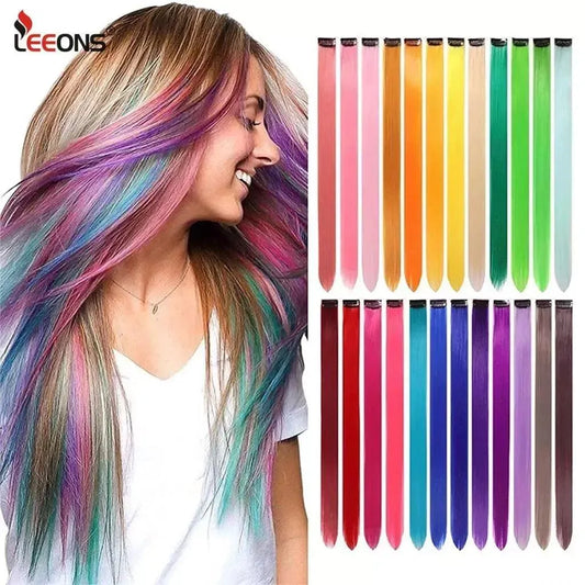 Vibrant Synthetic Hair Extensions 6 Colors Heat Resistant