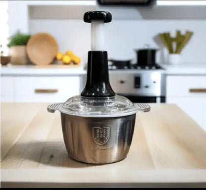 Stainless Steel Chopper Green Silver 2L Compact