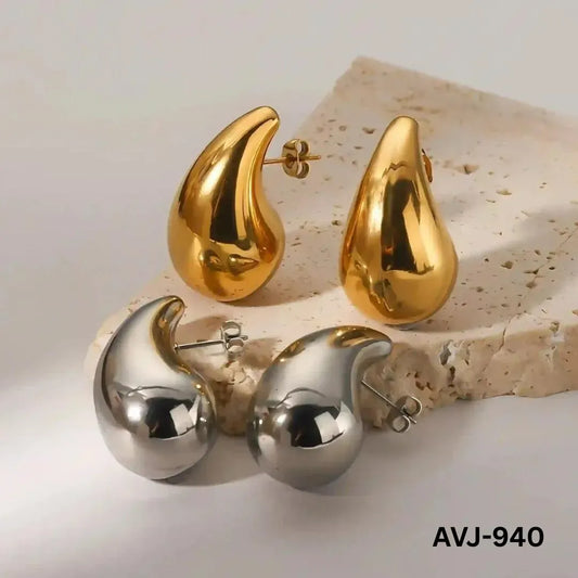 Drop Shaped Earrings Golden Silver Pakistani Women