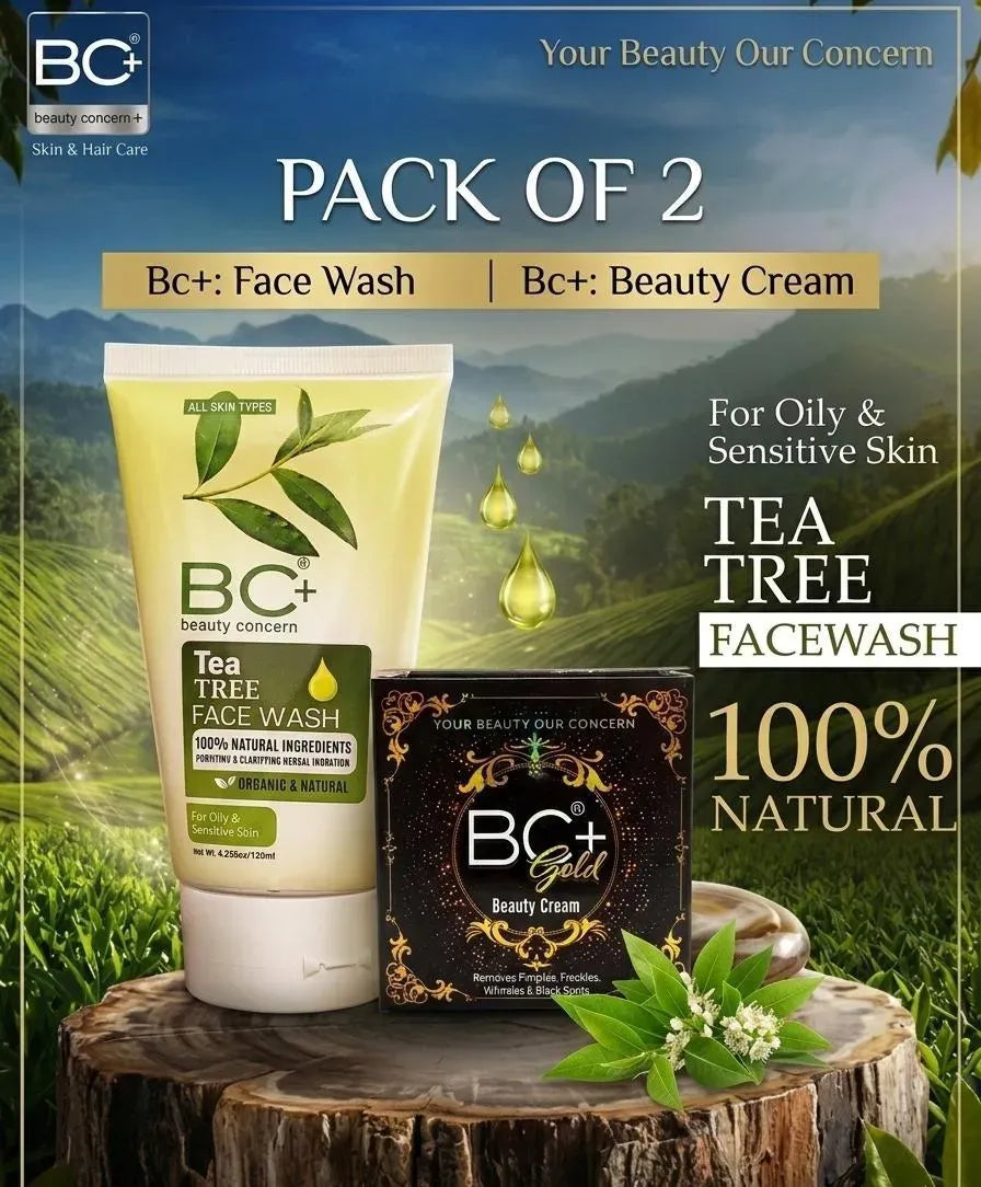 Tea Tree Face Wash & Cream Pack for Oily Skin