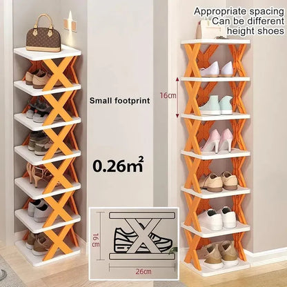 Stylish X-Shaped Shoe Rack for Small Spaces