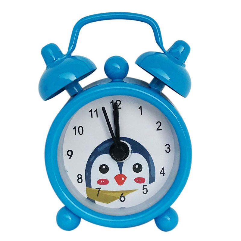 Mini Metal Alarm Clocks 4cm White Silent Student Use