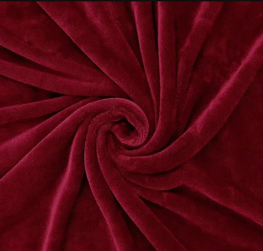 Soft Velvet Fleece Bedsheet Maroon Double Bed