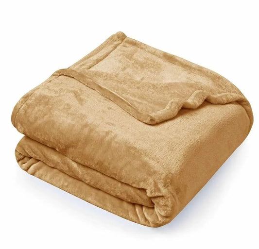 Soft Velvet Fleece Bedsheet Golden 3-Piece Set