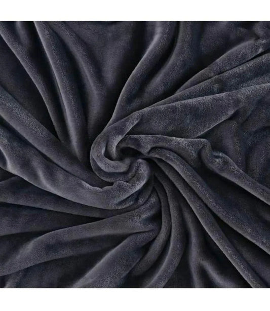 Grey Velvet Fleece Double Bedsheet Set 3 Pcs