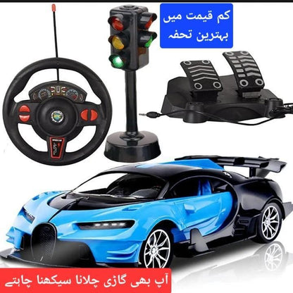 Realistic RC Car Blue Black Racing Toy for Kids