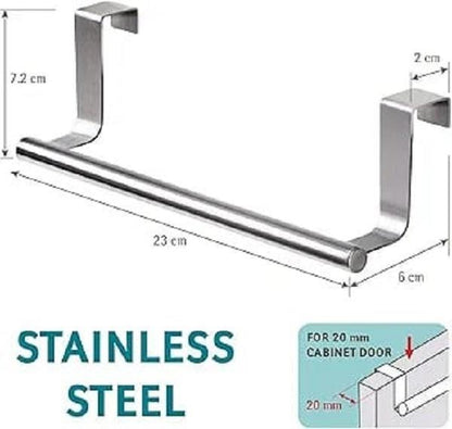 Silver Stainless Steel Hanger for Kitchen & Bathroom Storage