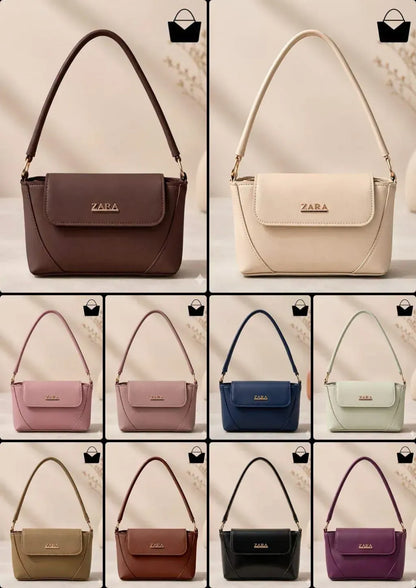 Blue Leather Shoulder Bag for Women