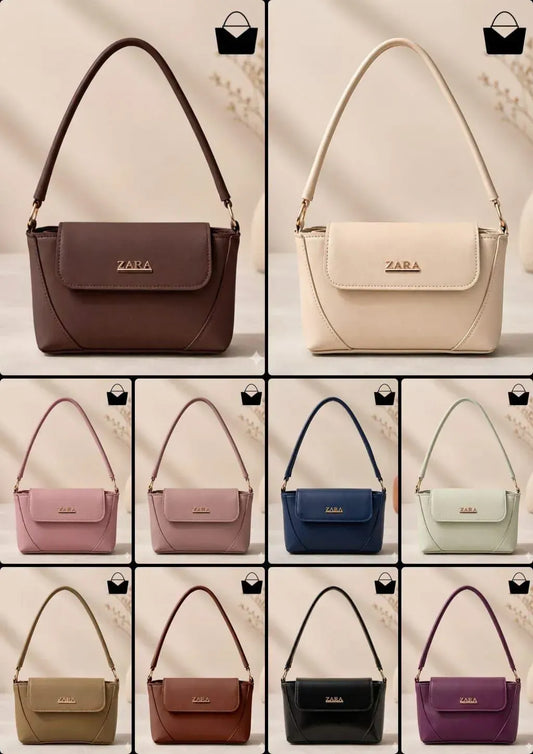 Blue Leather Shoulder Bag for Women