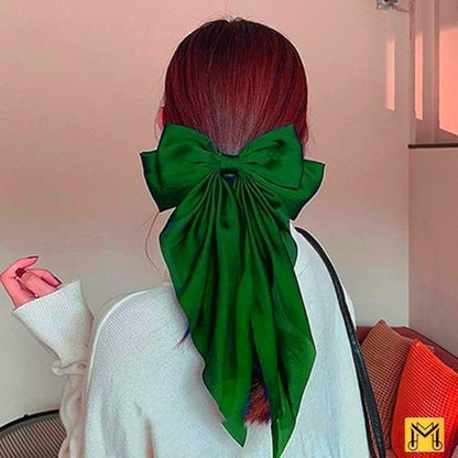 Premium Silk Hair Clips Maroon Black Green Full Length