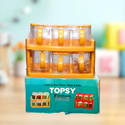 Masala Boxes 6Pcs Red Stackable Kitchen Storage