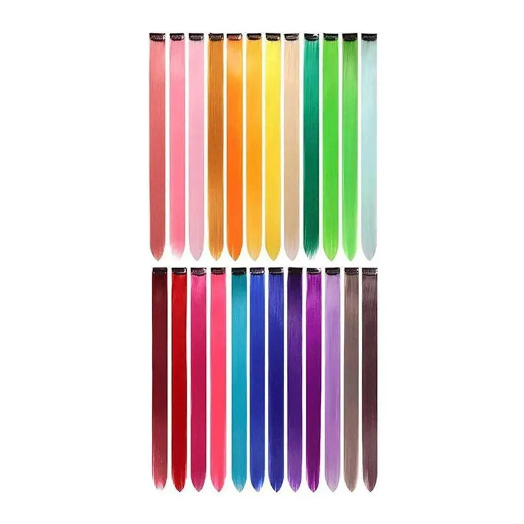 Vibrant Synthetic Hair Extensions 6 Colors Heat Resistant