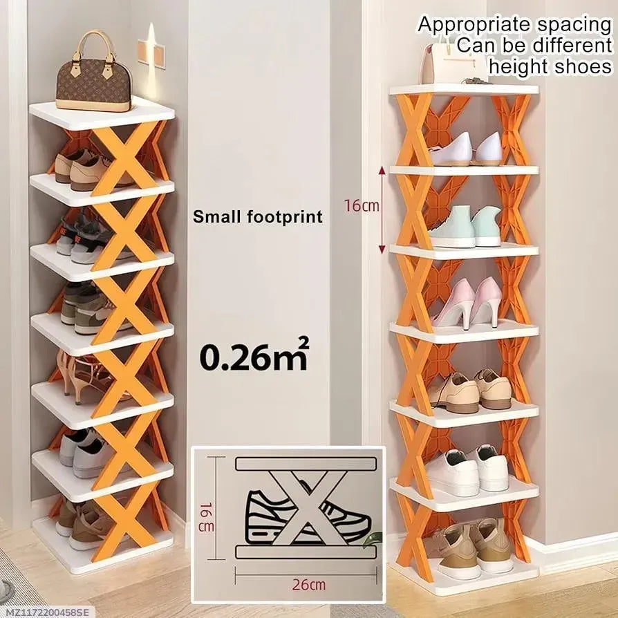 Stylish X-Shaped Shoe Rack for Small Spaces