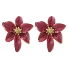 Metal Flower Drops Oil Earrings European American Style Personality Fashion Stud Earrings Ms Girl Travel Wedding Accessories