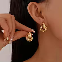 Stainless Steel Big Flower Earrings for Women Girls Irregular Exaggerate Leaves Pendant Earrings Vintage Party Jewelry Gifts