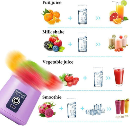 Portable Electric Juicer Purple 380ml USB Rechargeable