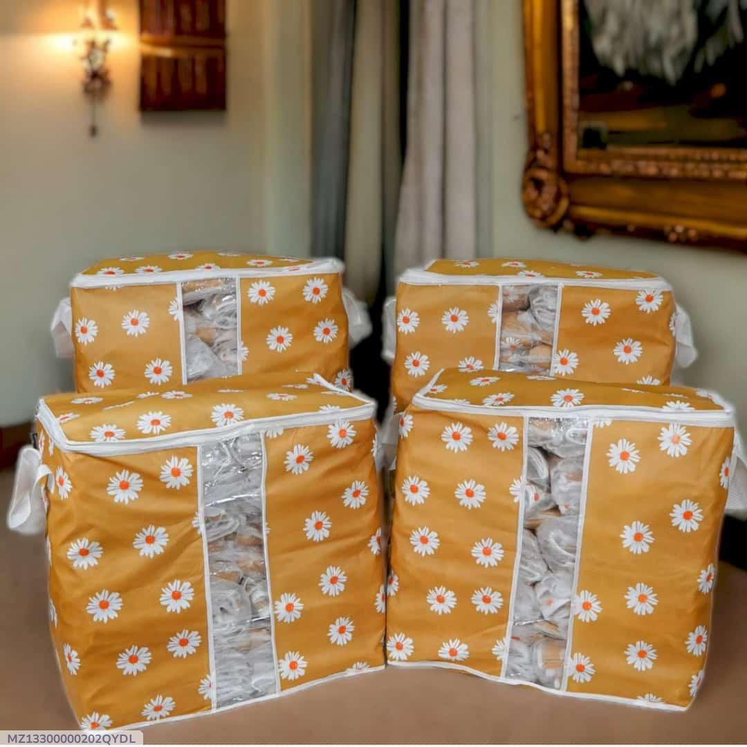 Orange Daisy Storage Bags 25kg Dustproof Oxford Cloth