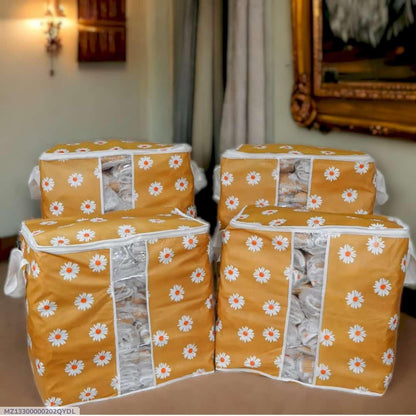 Orange Daisy Storage Bags 25kg Dustproof Oxford Cloth