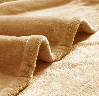 Soft Velvet Fleece Bedsheet Golden 3-Piece Set