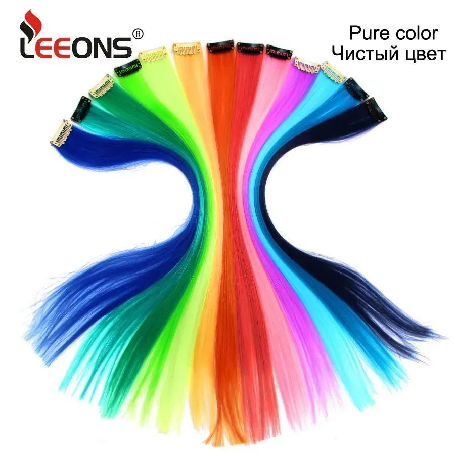 Vibrant Synthetic Hair Extensions 6 Colors Heat Resistant