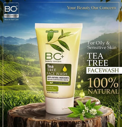 Tea Tree Face Wash & Cream Pack for Oily Skin