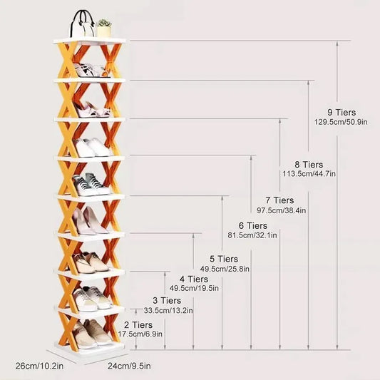 Stylish X-Shaped Shoe Rack for Small Spaces
