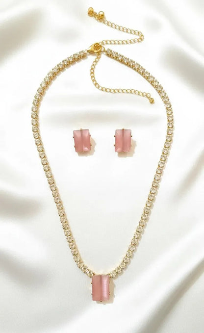 Red Gemstone Pendant Set for Weddings & Festivals
