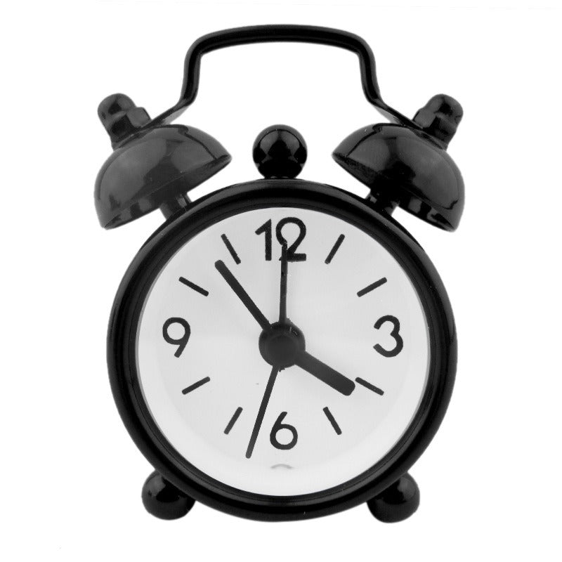 Mini Metal Alarm Clocks 4cm White Silent Student Use