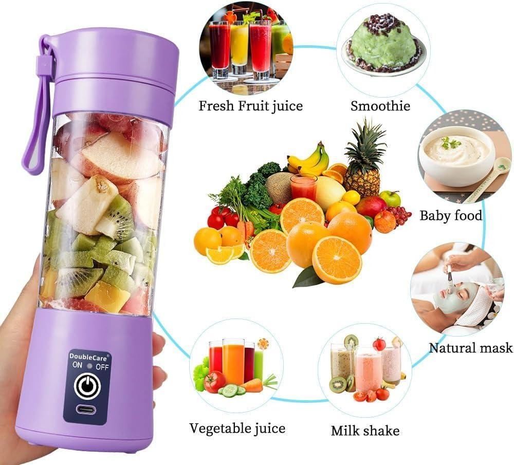 Portable Electric Juicer Purple 380ml USB Rechargeable