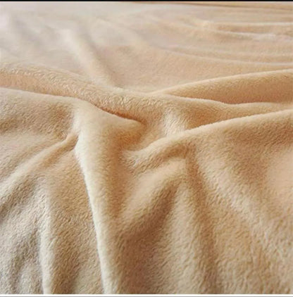 Soft Velvet Fleece Bedsheet Golden 3-Piece Set