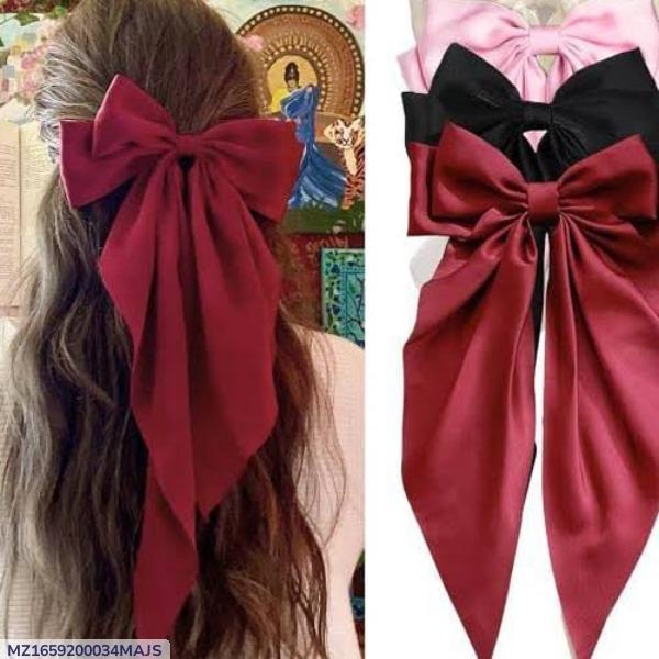 Premium Silk Hair Clips Maroon Black Green Full Length
